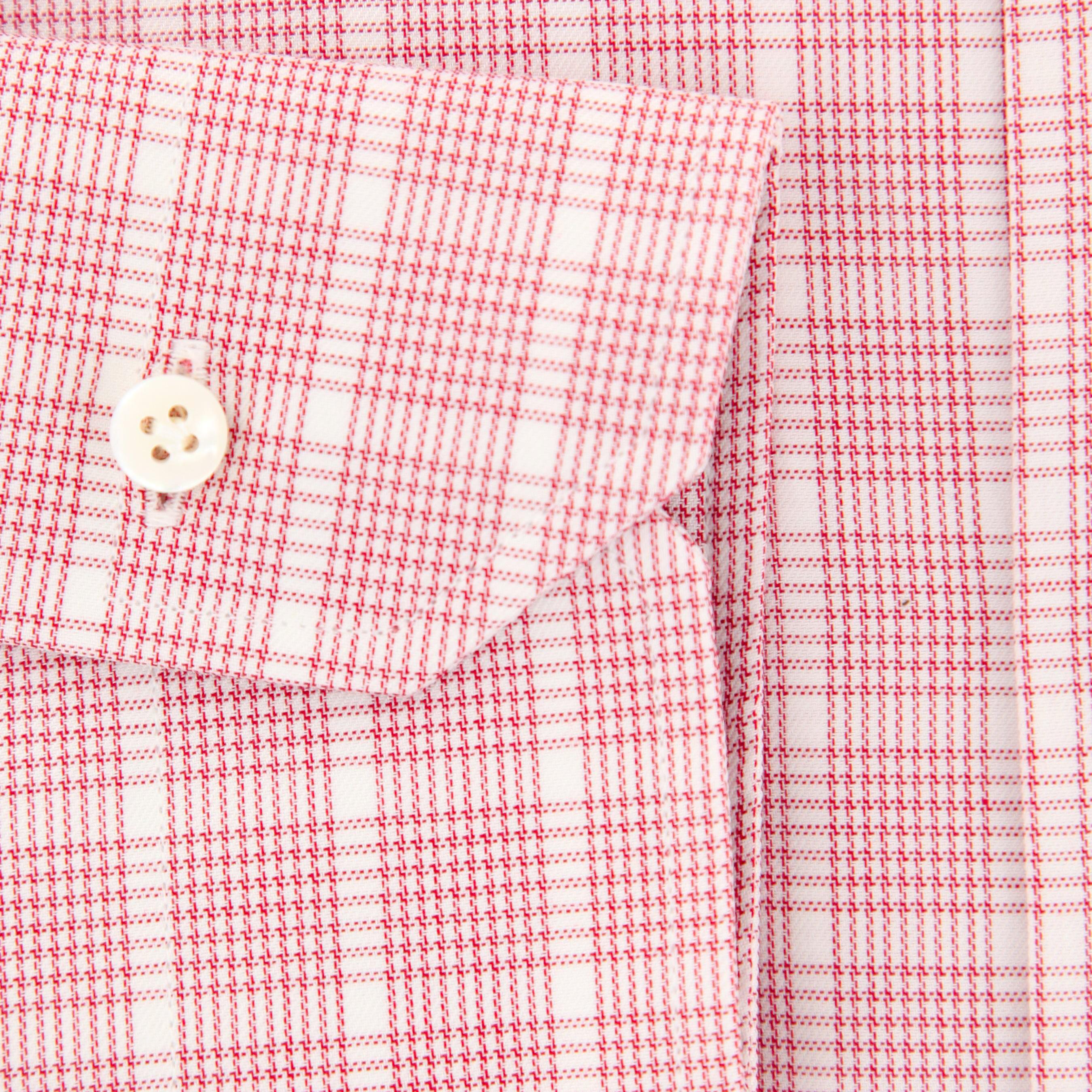 Barba Napoli Red Check Shirt - Slim - (215634U10T) | eBay