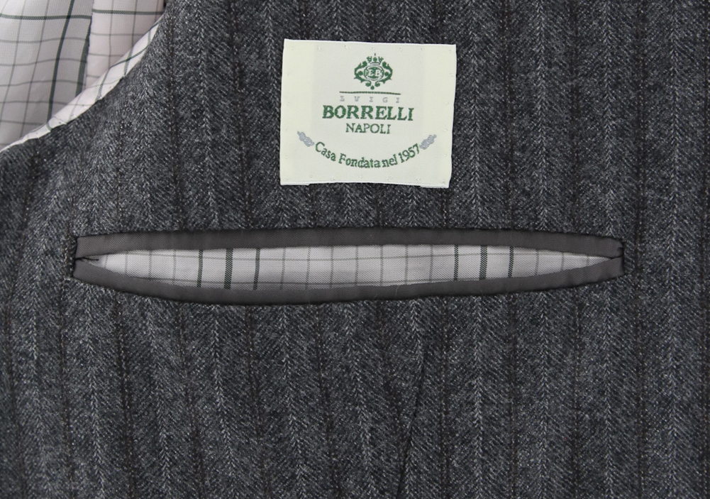 Luigi Borrelli Dark Gray Wool Striped Suit - (LB203330R7)