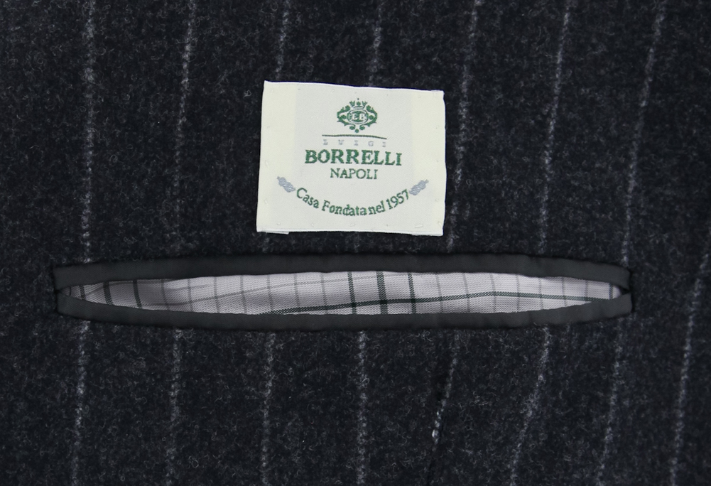 Luigi Borrelli Charcoal Gray Wool Striped Suit - (LB203832R8)